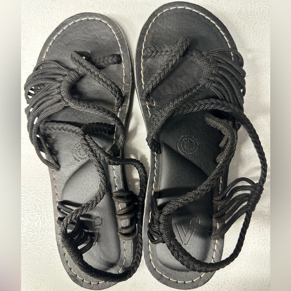 Elegant Black Braided Sandals for Women